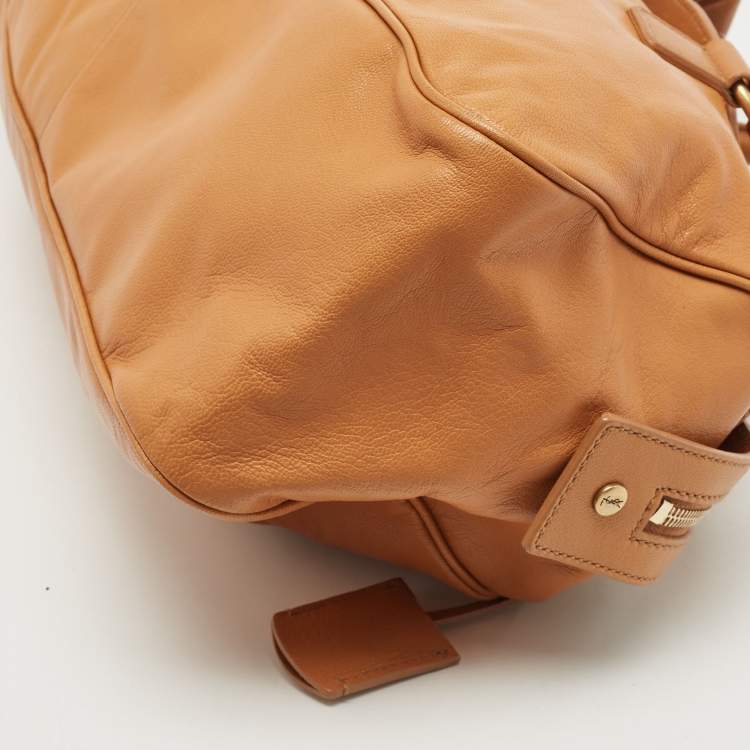 Pre Owned Yves Saint Laurent Tan Leather Muse Bowler Bag