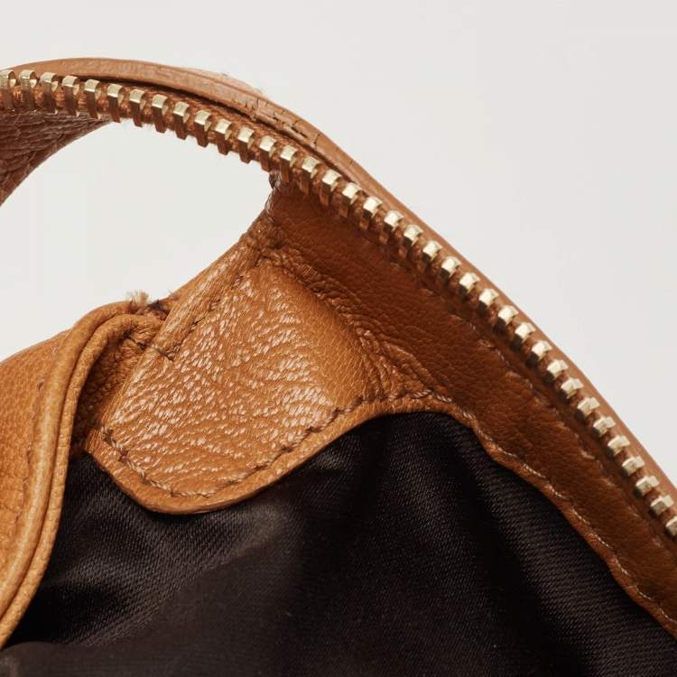 Pre Owned Yves Saint Laurent Tan Leather Muse Bowler Bag