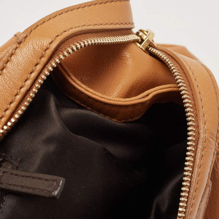 Pre Owned Yves Saint Laurent Tan Leather Muse Bowler Bag