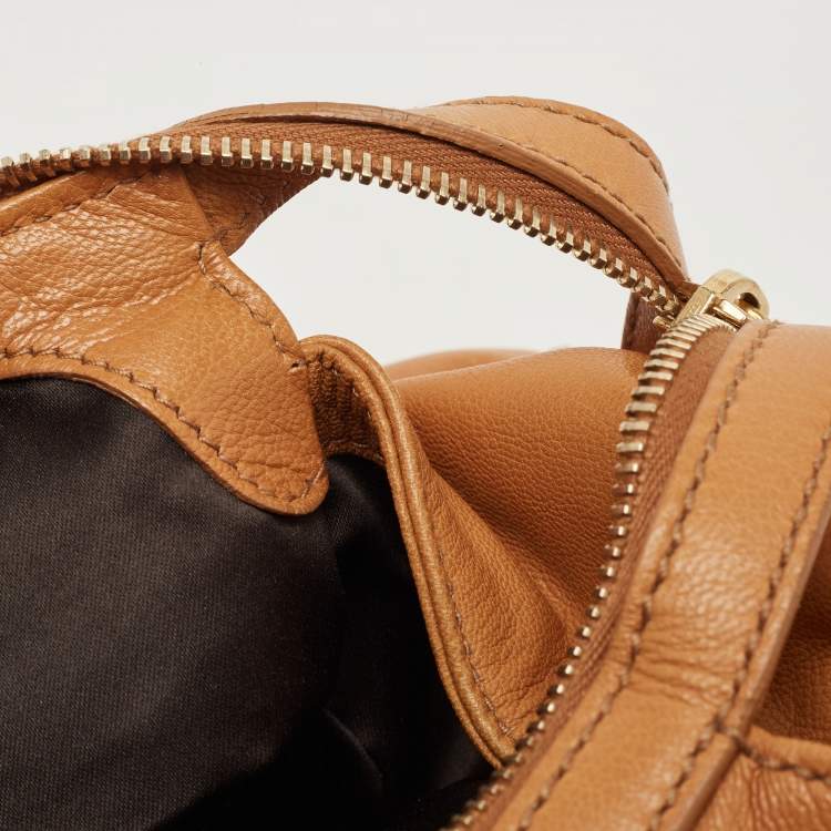Pre Owned Yves Saint Laurent Tan Leather Muse Bowler Bag