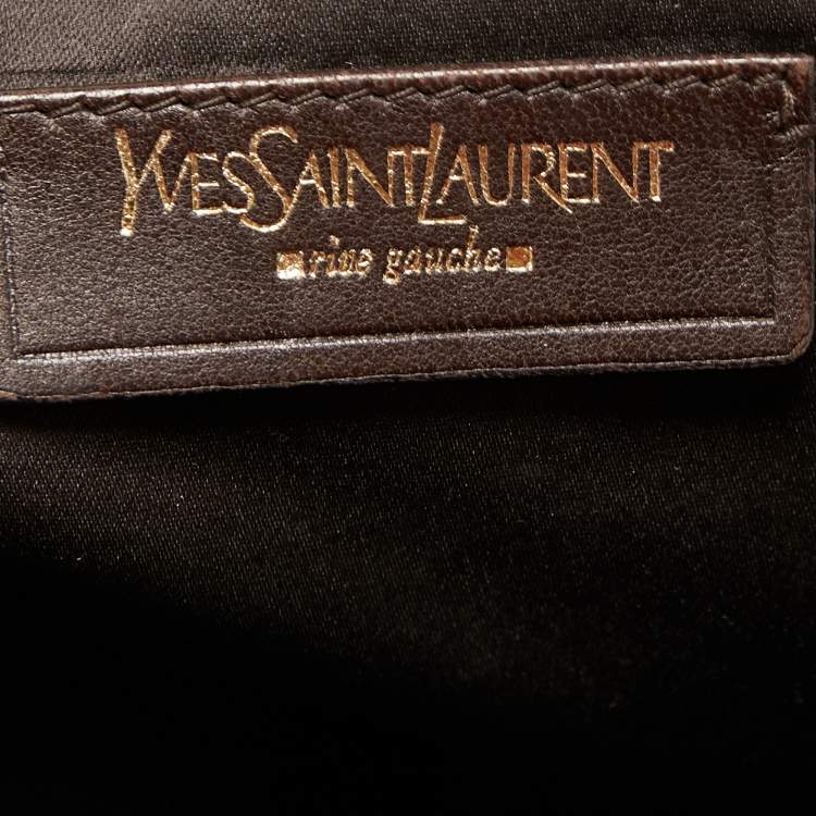 Pre Owned Yves Saint Laurent Dark Green Leather Oversized Muse Bag