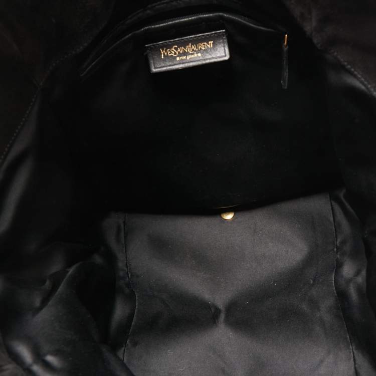 Pre Owned Yves Saint Laurent Black Patent Leather Large Downtown Tote