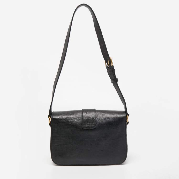 Pre Owned Yves Saint Laurent Black Leather Medium Chyc Flap Bag