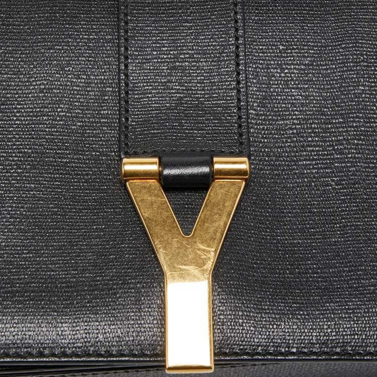 Pre Owned Yves Saint Laurent Black Leather Medium Chyc Flap Bag