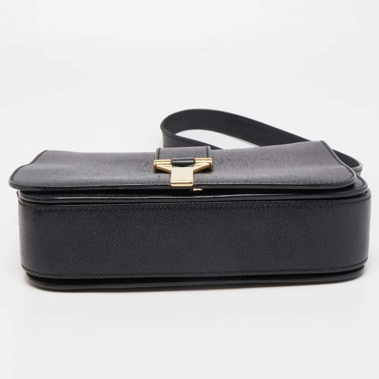 Pre Owned Yves Saint Laurent Black Leather Medium Chyc Flap Bag