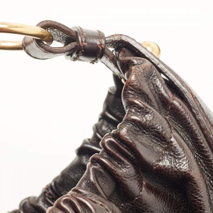 Pre Owned Yves Saint Laurent Dark Brown Leather Vincennes Mombasa Hobo