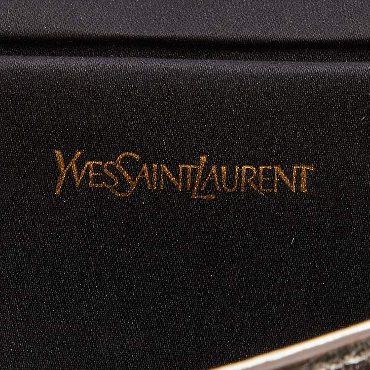 Pre Owned Yves Saint Laurent Gold Leather Belle De Jour Flap Clutch