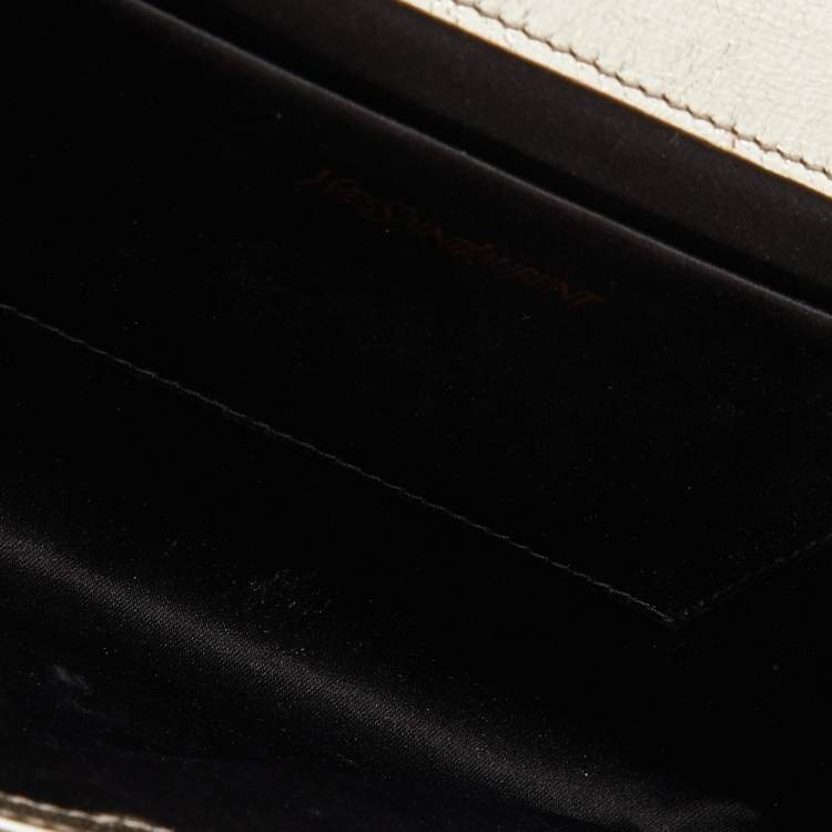 Pre Owned Yves Saint Laurent Gold Leather Belle De Jour Flap Clutch
