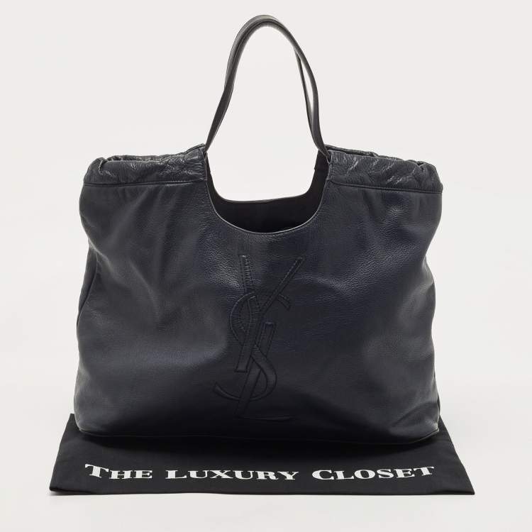 Pre Owned Yves Saint Laurent Nay Blue Leather Belle De Jour Tote