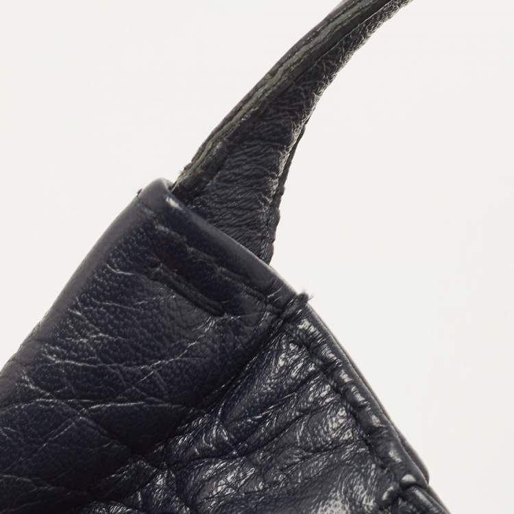 Pre Owned Yves Saint Laurent Nay Blue Leather Belle De Jour Tote
