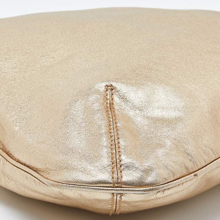 Pre Owned Yves Saint Laurent Metallic Gold Leather Sac Metropolis Tote