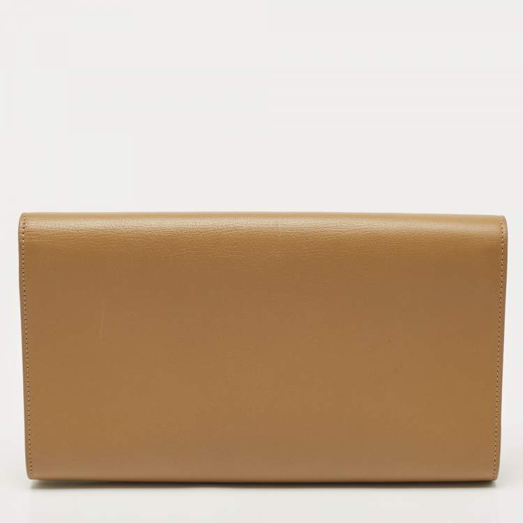 Pre Owned Yves Saint Laurent Tan Leather Belle De Jour Clutch