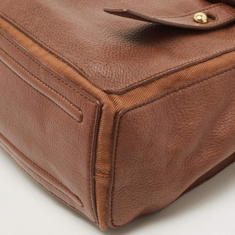 Pre Owned Yves Saint Laurent Brown Canvas and Leather Medium Muse Bag