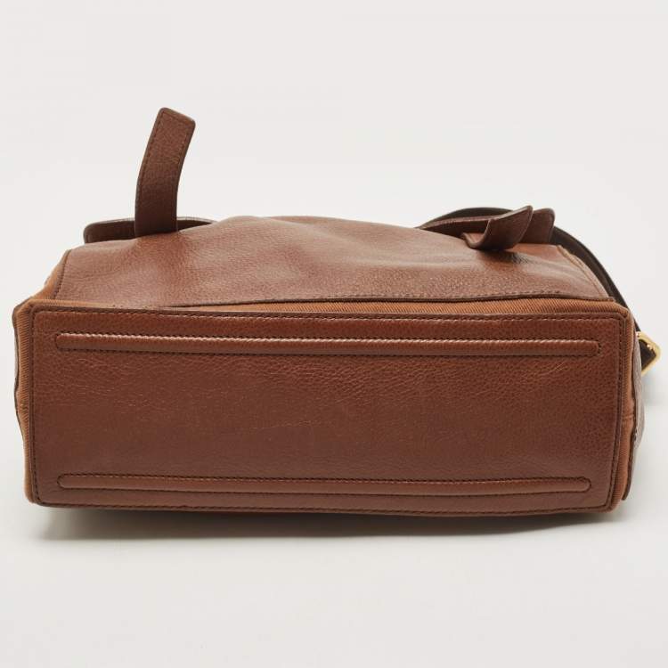 Pre Owned Yves Saint Laurent Brown Canvas and Leather Medium Muse Bag
