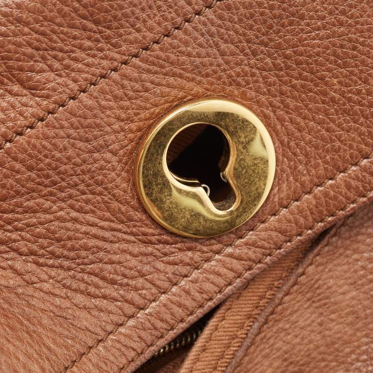 Pre Owned Yves Saint Laurent Brown Canvas and Leather Medium Muse Bag
