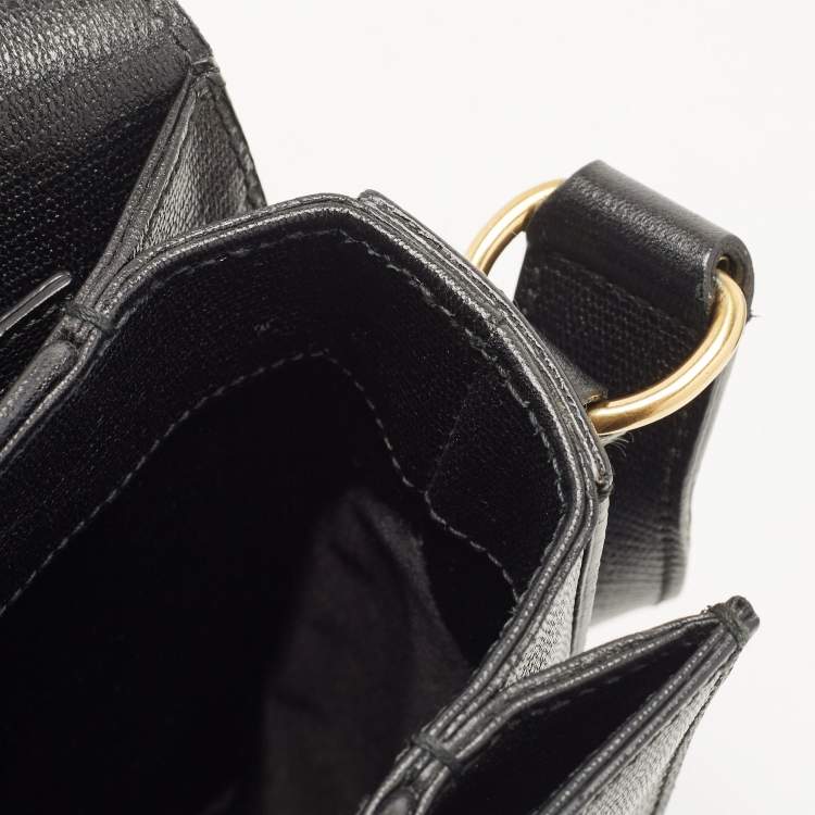 Pre Owned Yves Saint Laurent Black Leather Large Chyc Flap Shoulder Bag