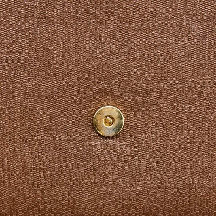 Pre Owned Yves Saint Laurent Brown Leather Y-Ligne Flap Clutch