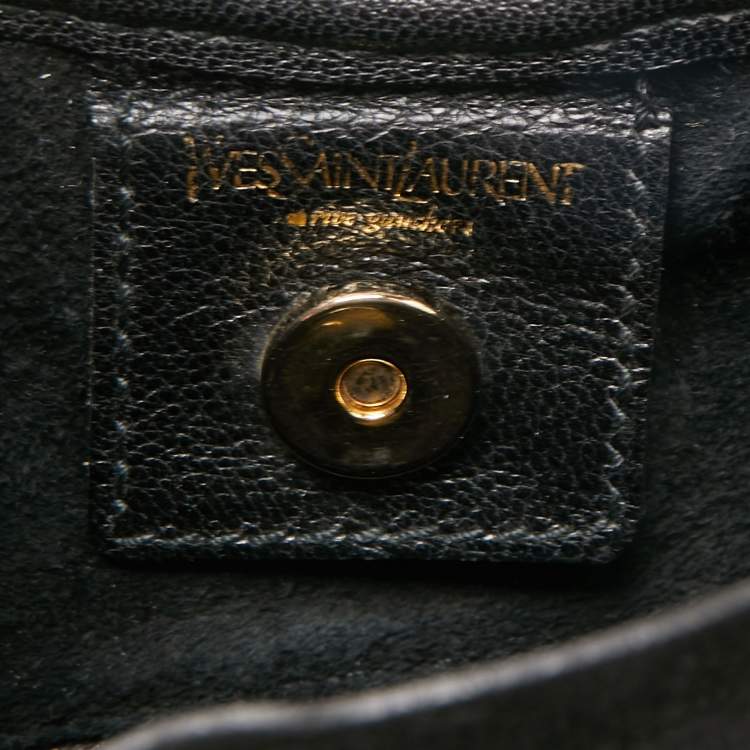 Pre Owned Yves Saint Laurent Black Leather and Calfhair Small St Tropez Hobo