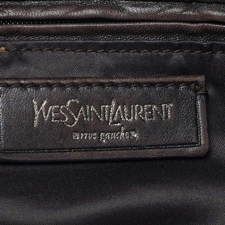 Pre Owned Yves Saint Laurent Brown Leather Large Roady Hobo