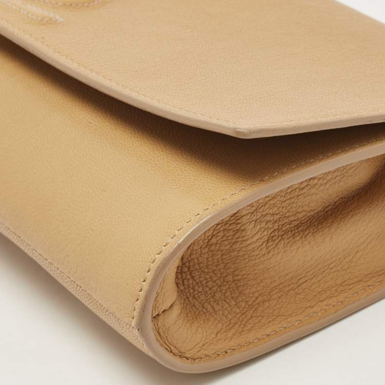 Pre Owned Yves Saint Laurent Beige Leather Belle De Jour Clutch