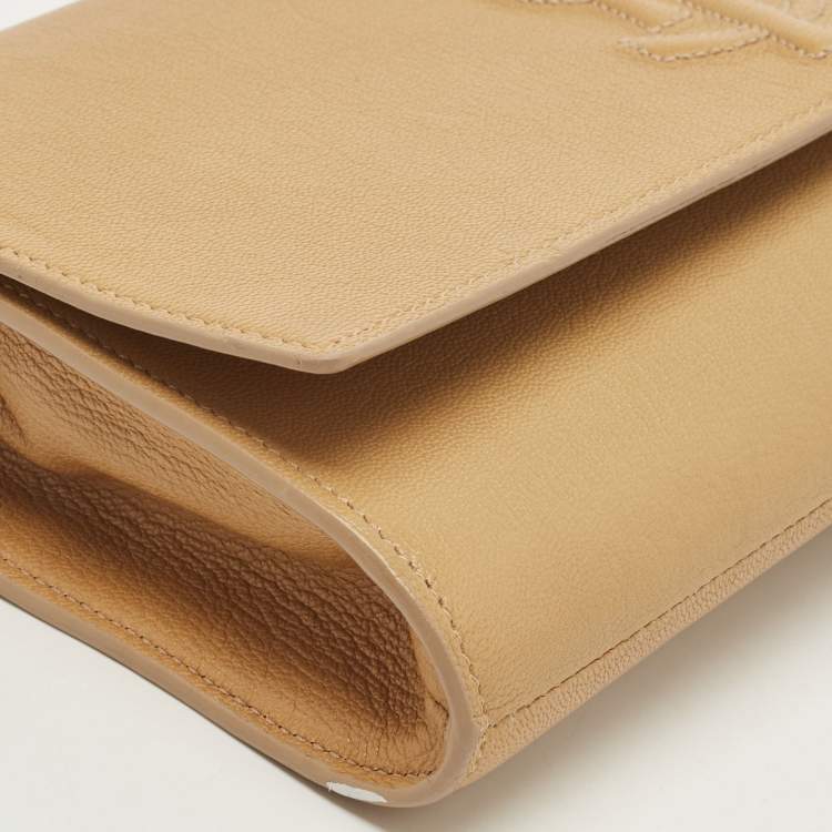 Pre Owned Yves Saint Laurent Beige Leather Belle De Jour Clutch