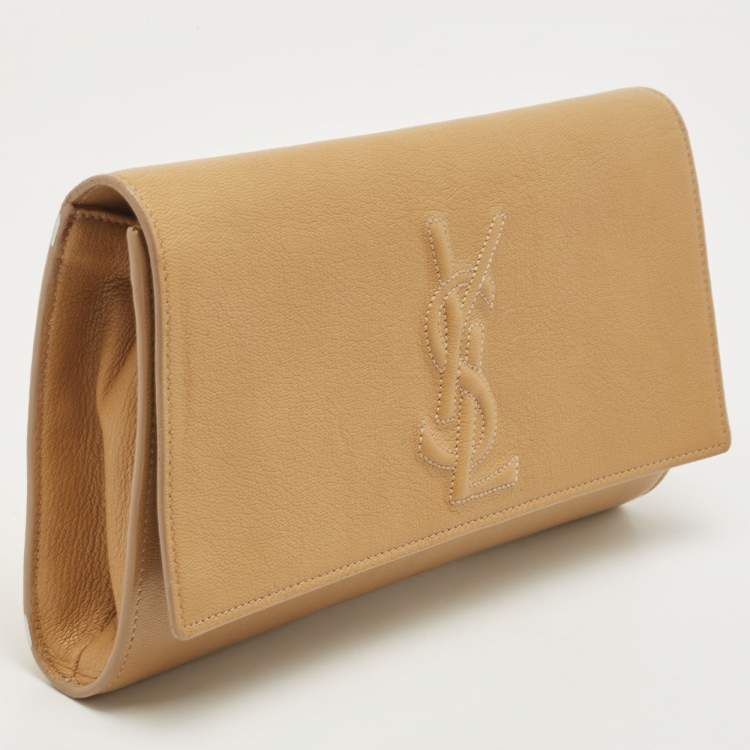 Pre Owned Yves Saint Laurent Beige Leather Belle De Jour Clutch