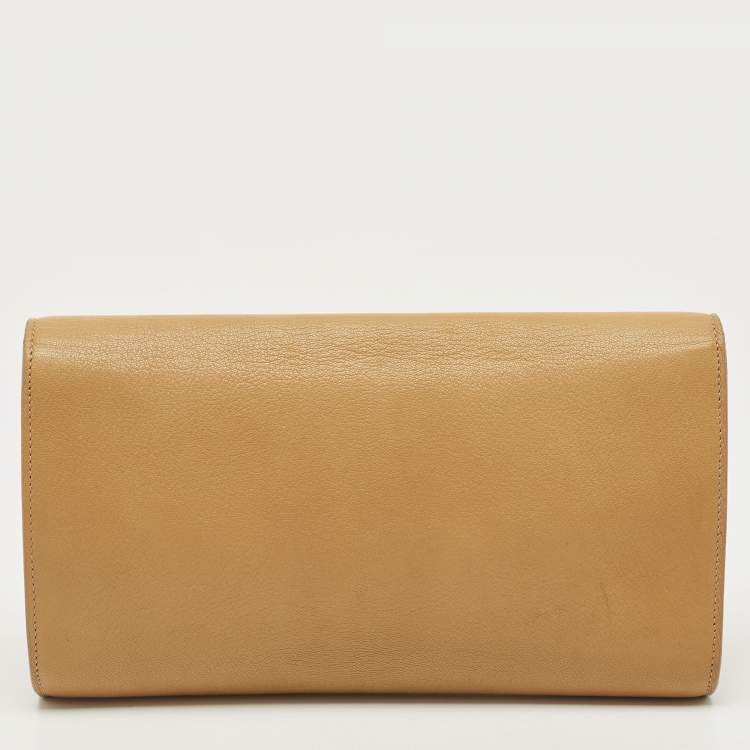 Pre Owned Yves Saint Laurent Beige Leather Belle De Jour Clutch