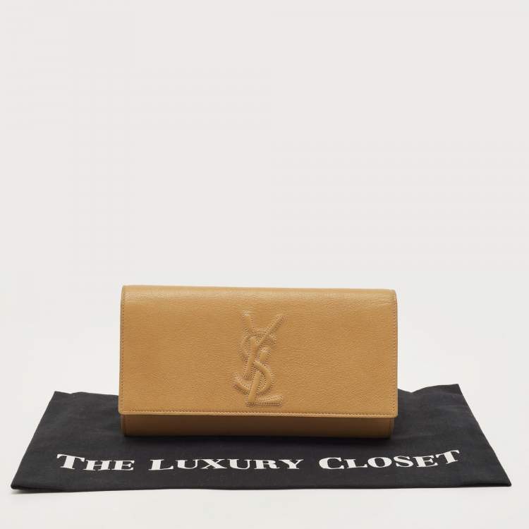 Pre Owned Yves Saint Laurent Beige Leather Belle De Jour Clutch