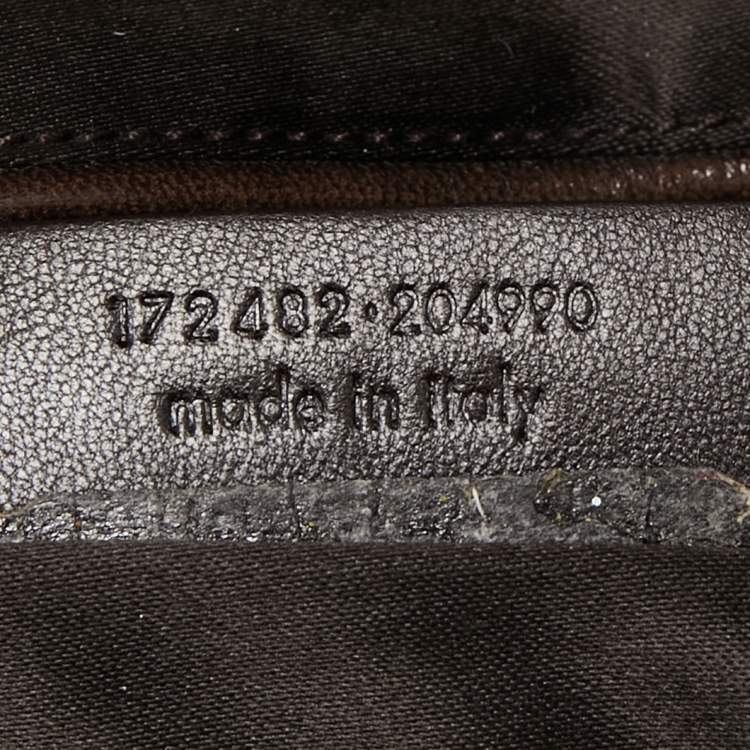 Pre Owned Yves Saint Laurent Dark Brown Leather Pleated Hobo