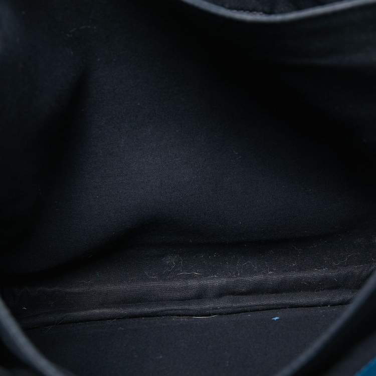 Pre Owned Yves Saint Laurent Teal Blue Leather Medium Cabas Chyc Shoulder Bag