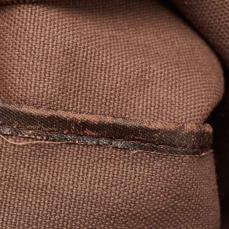 Pre Owned Yves Saint Laurent Grey/Brown Giraffe Print Coated Canvas Tote