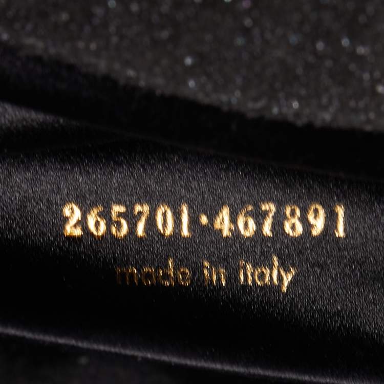 Pre Owned Yves Saint Laurent Black Glitter Suede Y-Ligne Clutch