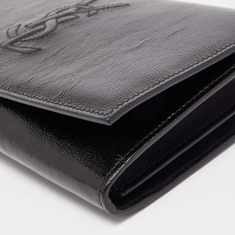 مملوكة مسبقًا Yves Saint Laurent Black Patent Leather Belle De Jour Wallet on Chain