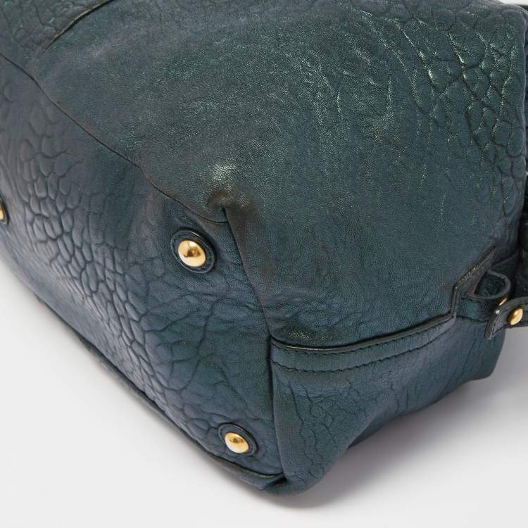 Pre Owned Yves Saint Laurent Metallic Green Leather Medium Easy Y Bag