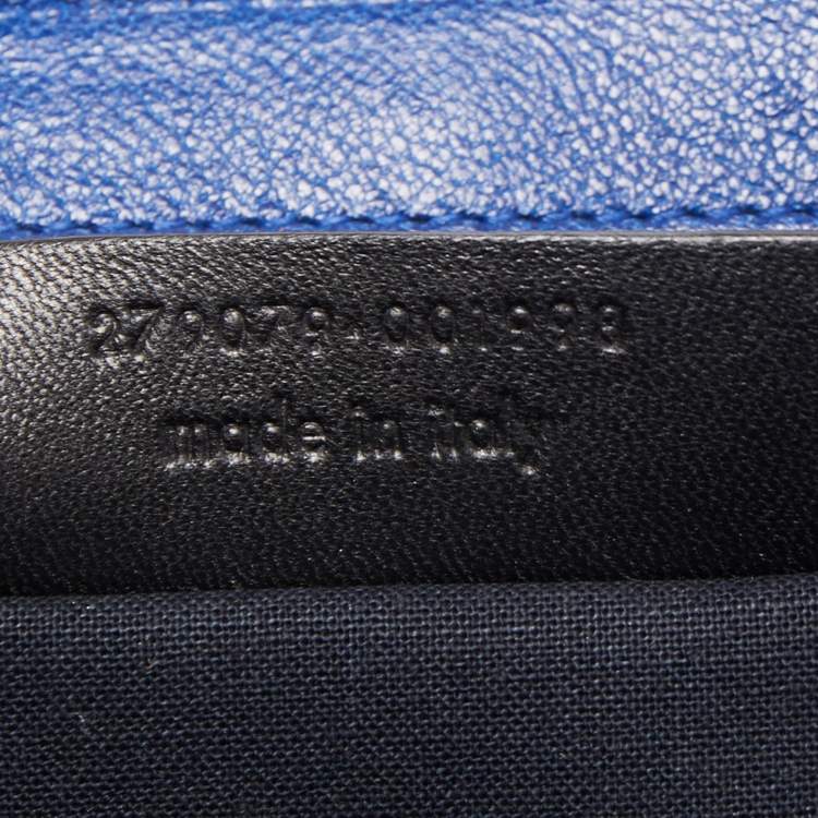 Pre Owned Yves Saint Laurent Blue Leather Medium Cabas Chyc Tote