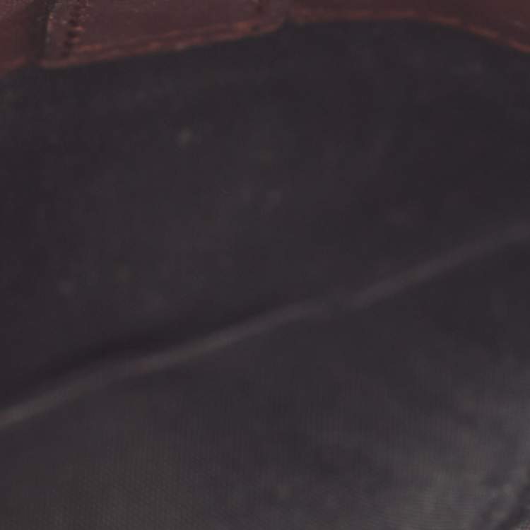 Pre Owned Saint Laurent Burgundy Leather Flap Wallet