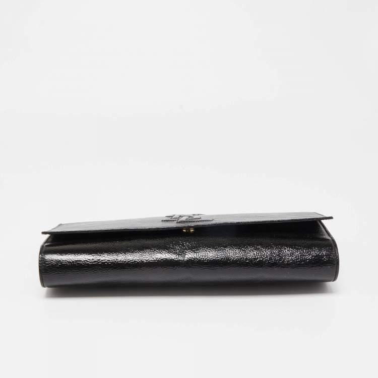 Pre Owned Yves Saint Laurent Black Leather Belle De Jour Clutch