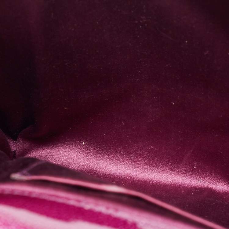 Pre Owned Yves Saint Laurent Purple Patent Leather Belle De Jour Flap Clutch