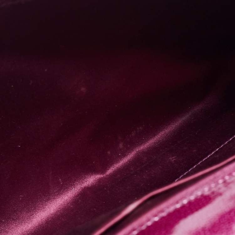 Pre Owned Yves Saint Laurent Purple Patent Leather Belle De Jour Flap Clutch