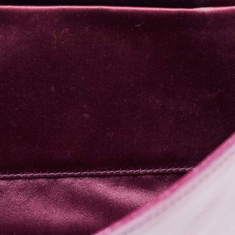 Pre Owned Yves Saint Laurent Purple Patent Leather Belle De Jour Flap Clutch