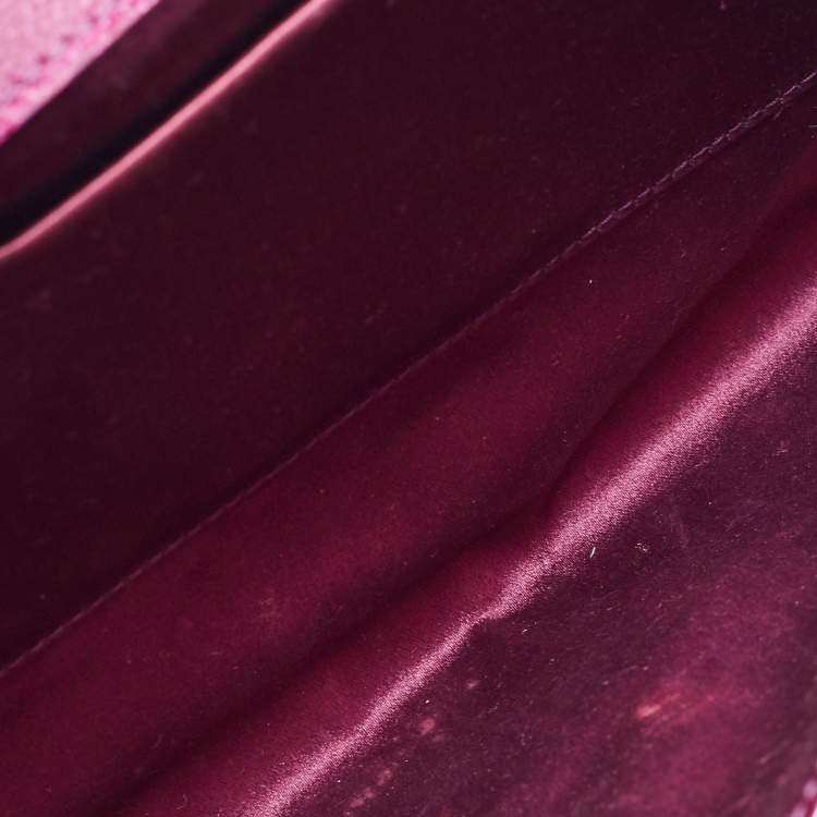 Pre Owned Yves Saint Laurent Purple Patent Leather Belle De Jour Flap Clutch