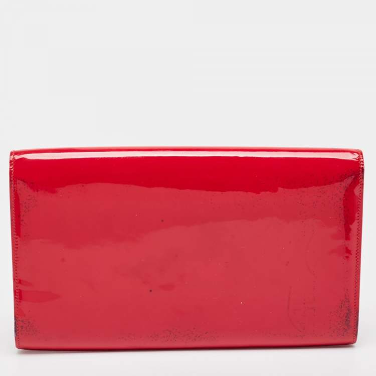 Pre Owned Yves Saint Laurent Red Patent Leather Belle De Jour Clutch