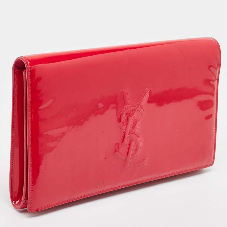 Pre Owned Yves Saint Laurent Red Patent Leather Belle De Jour Clutch