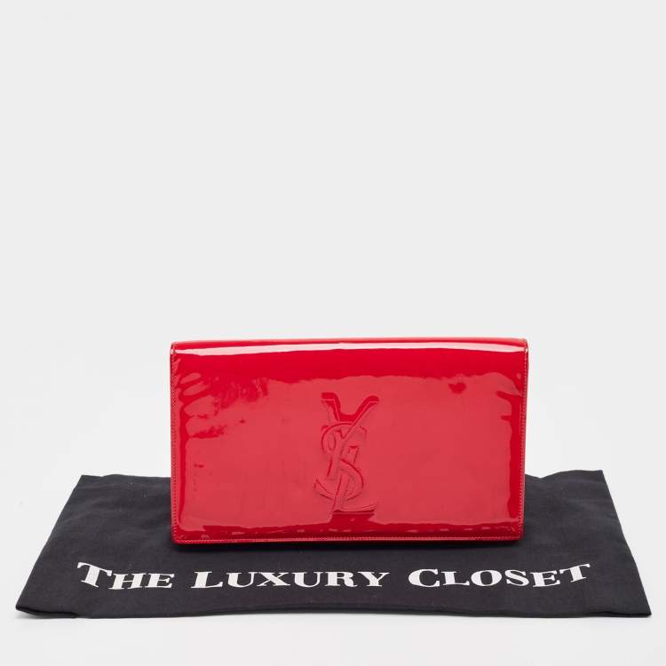 Pre Owned Yves Saint Laurent Red Patent Leather Belle De Jour Clutch