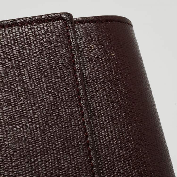 Pre Owned Yves Saint Laurent Burgundy Leather Ligne Y Clutch