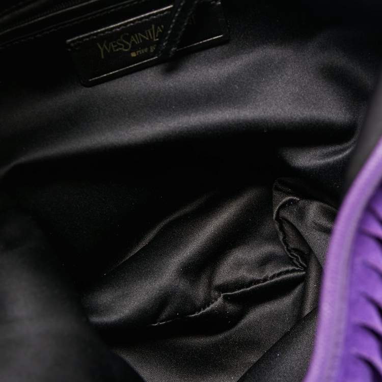 مملوكة مسبقًا Yves Saint Laurent Purple Suede and Leather La Boheme Fringe Hobo