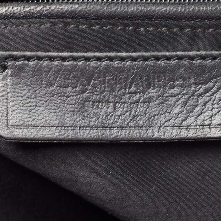 Pre Owned Yves Saint Laurent Blue Leather Oversized Muse Bag