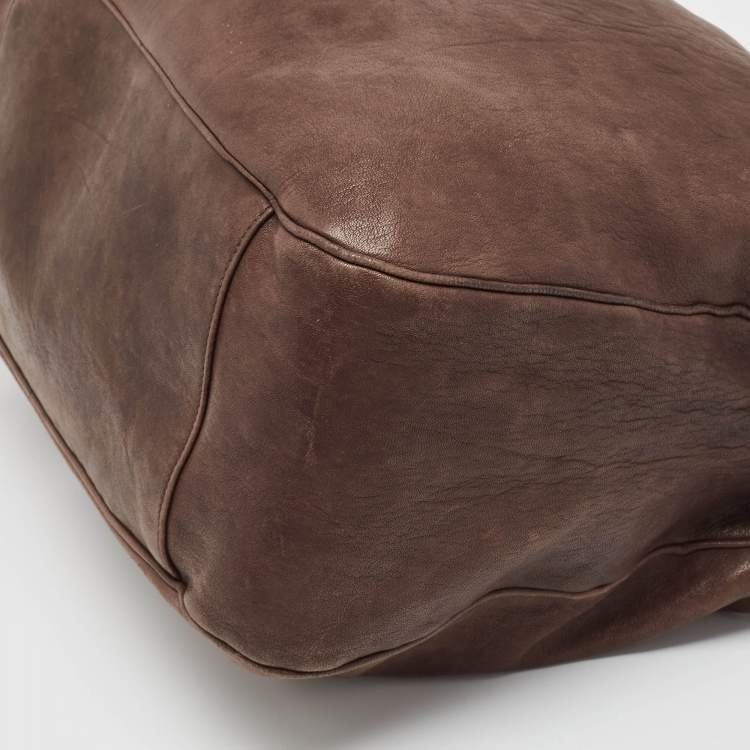 Pre Owned Yves Saint Laurent Brown Leather Roady Hobo