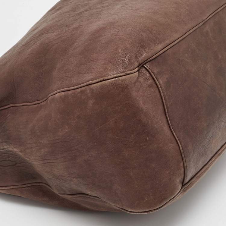 Pre Owned Yves Saint Laurent Brown Leather Roady Hobo