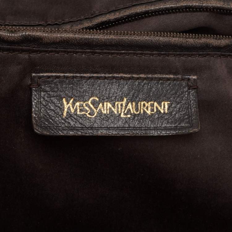 Pre Owned Yves Saint Laurent Brown Leather Roady Hobo